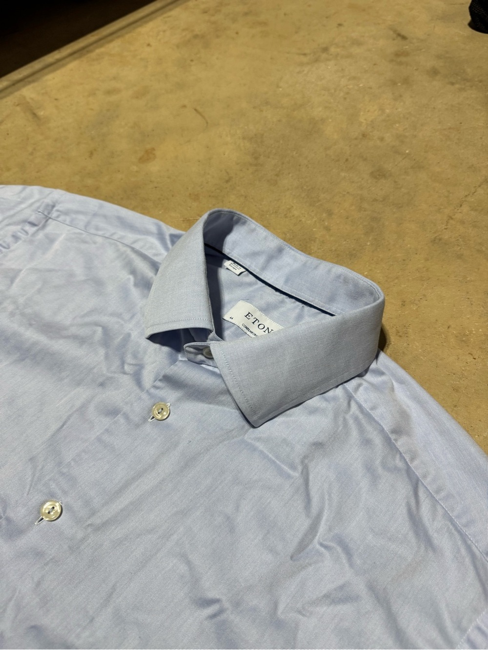 ETON Contemporary Dress Shirt Mens 44 17.5 Blue Button Down Formal Preppy